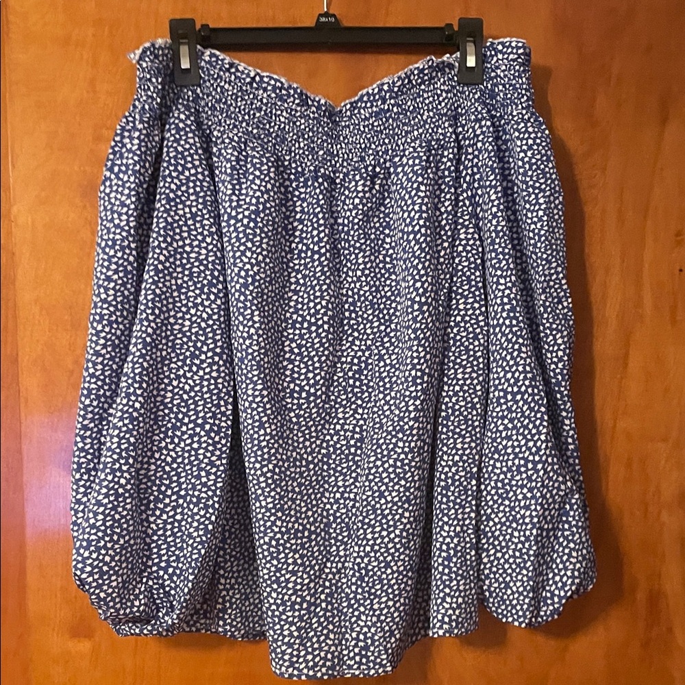 Blue Printed Women's off shoulder large top